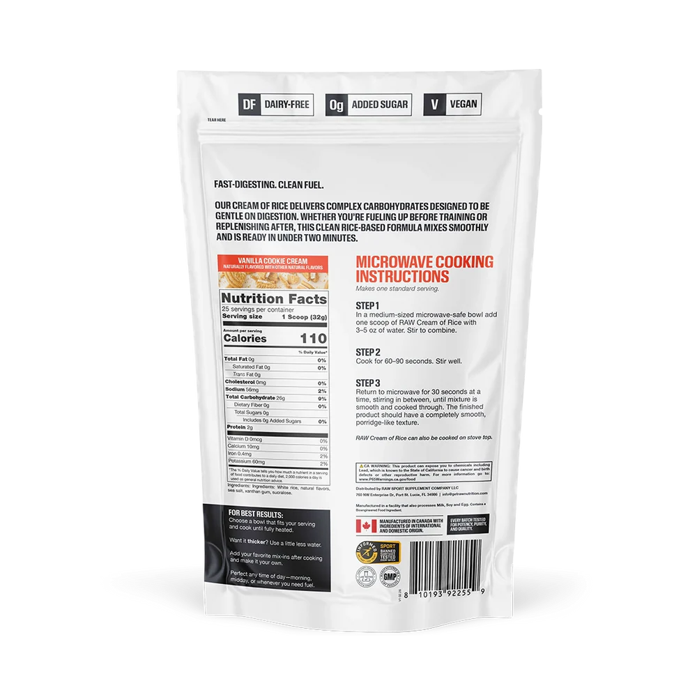 RAW Nutrition Cream of Rice